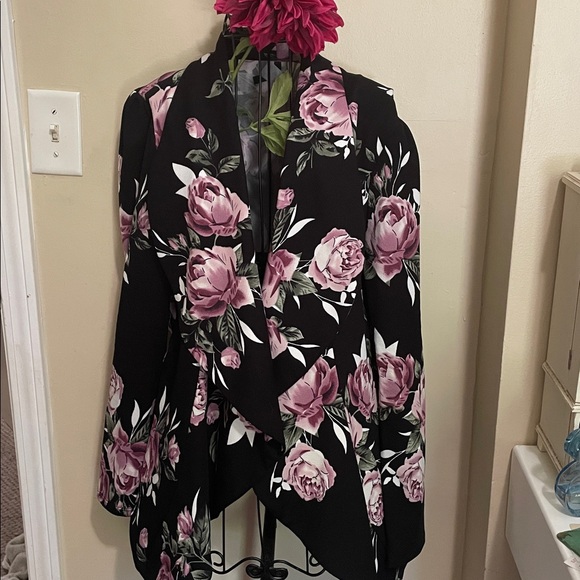 MOA USA Jackets & Blazers - Black and Pink Floral Blazer